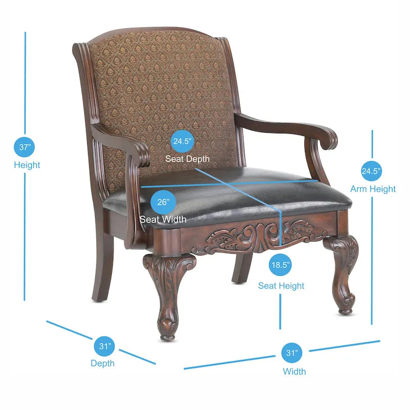 Fauteuil d'appoint Stetson Carved Brown par Greyson Living
