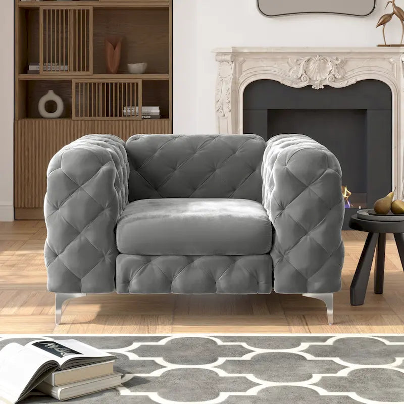 Corvus Aosta Tufted Velvet Chesterfield Club Chair