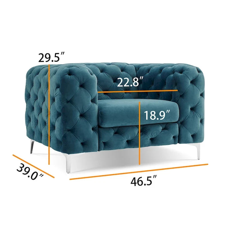 Corvus Aosta Tufted Velvet Chesterfield Club Chair