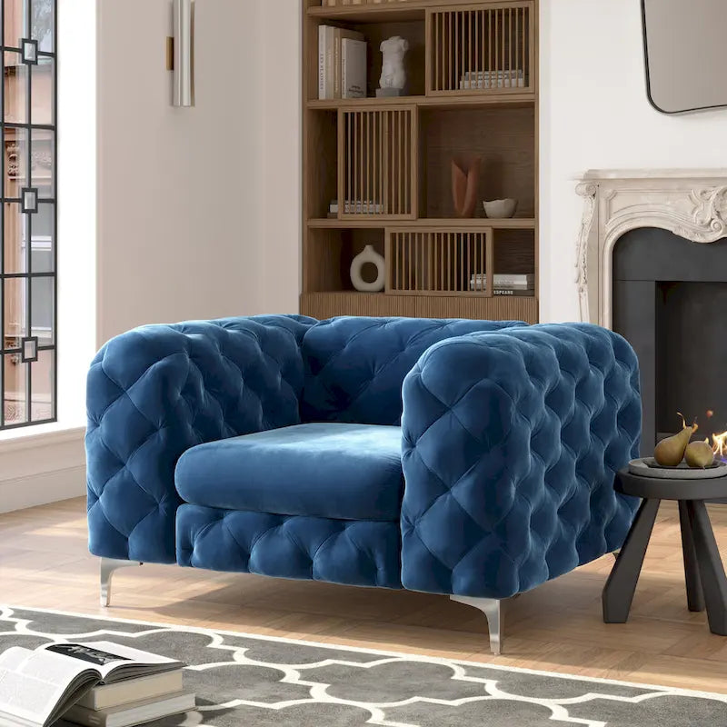 Corvus Aosta Tufted Velvet Chesterfield Club Chair