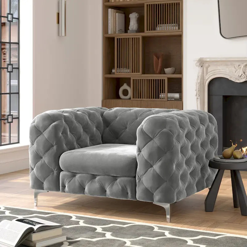 Corvus Aosta Tufted Velvet Chesterfield Club Chair