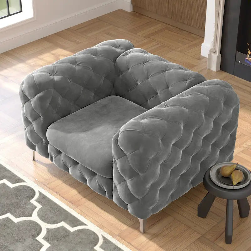 Corvus Aosta Tufted Velvet Chesterfield Club Chair