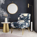 Chaise en velours floral Borden Silver Orchid