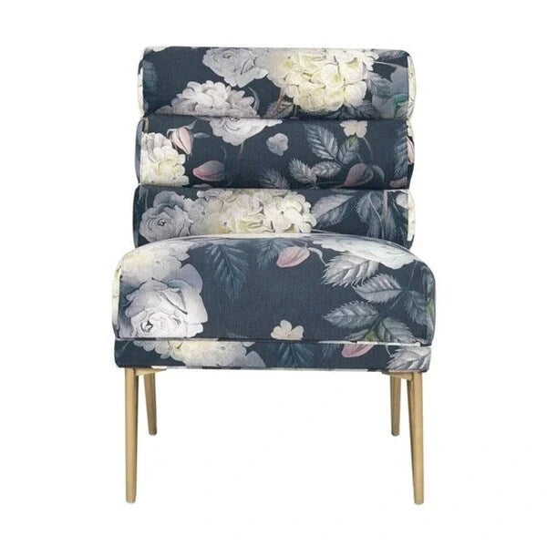 Chaise en velours floral Borden Silver Orchid