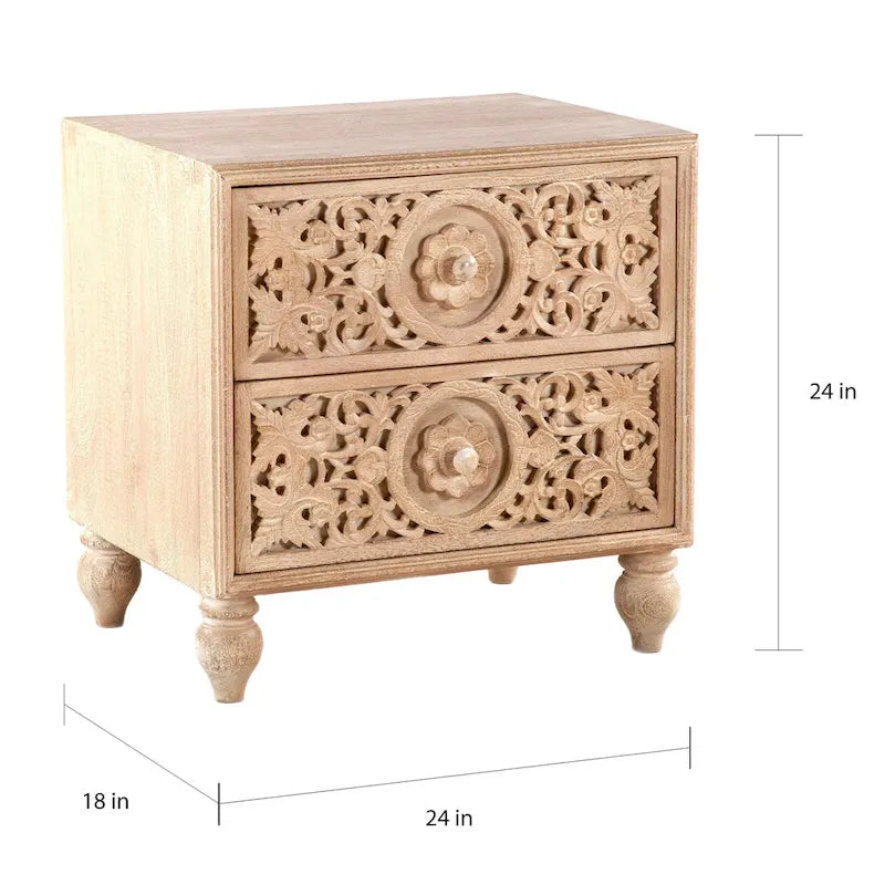 Table de chevet Haveli en bois de manguier