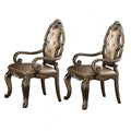 26 Inch Dining Chair, Faux Leather, Set of 2, Champagne Gold