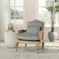 Fauteuil Brittani capitonné gris Classic Home – 38H x 29L x 31P