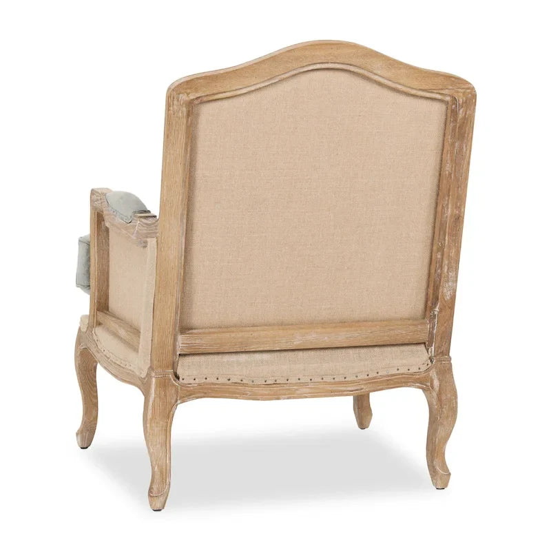 Classic Home Brittani Upholstered Grey Arm Chair - 38Hx29Wx31D