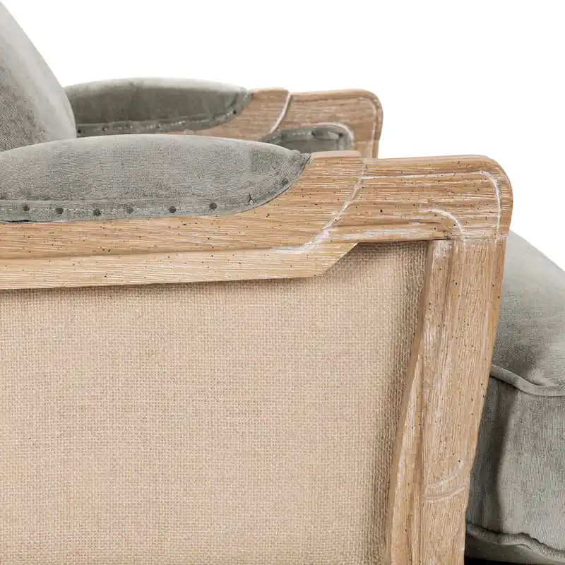 Fauteuil Brittani capitonné gris Classic Home – 38H x 29L x 31P