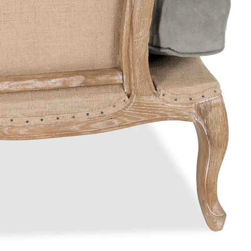 Fauteuil Brittani capitonné gris Classic Home – 38H x 29L x 31P