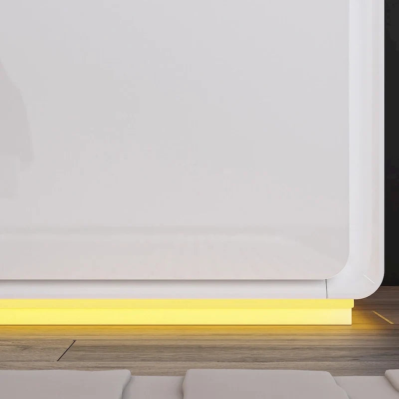 Comodino a LED Bianco Comodino Moderno Comodino a LED Tavolino da Notte