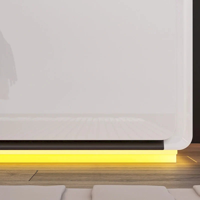 Comodino a LED Bianco Comodino Moderno Comodino a LED Tavolino da Notte