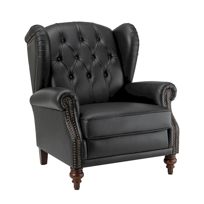 Alex Classic Leather Armchair with Nailhead Trim by HULALA HOME