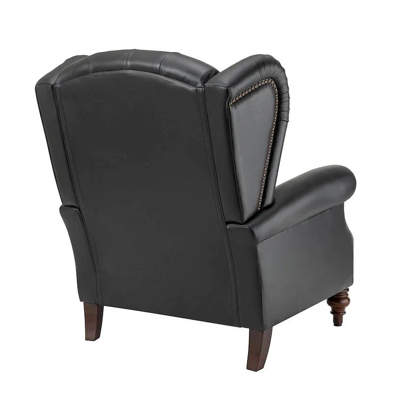Alex Classic Leather Armchair with Nailhead Trim by HULALA HOME
