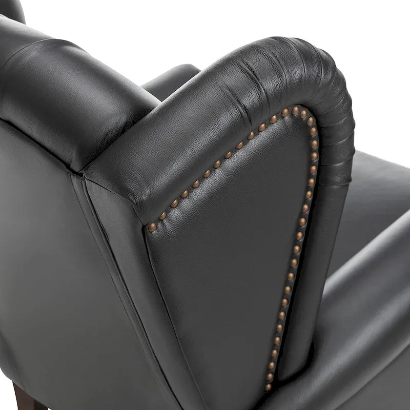 Alex Classic Leather Armchair with Nailhead Trim by HULALA HOME