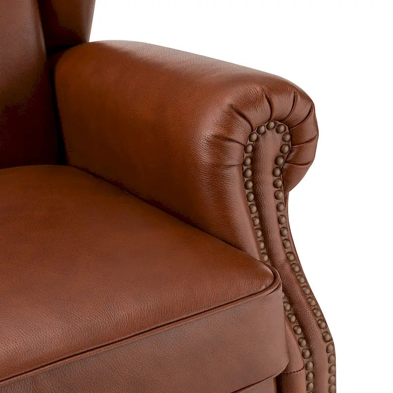 Alex Classic Leather Armchair with Nailhead Trim by HULALA HOME