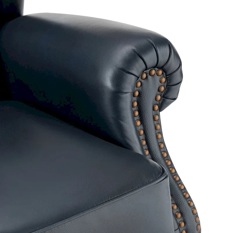 Alex Classic Leather Armchair with Nailhead Trim by HULALA HOME