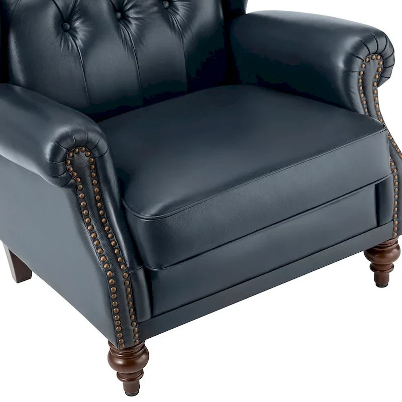 Alex Classic Leather Armchair with Nailhead Trim by HULALA HOME