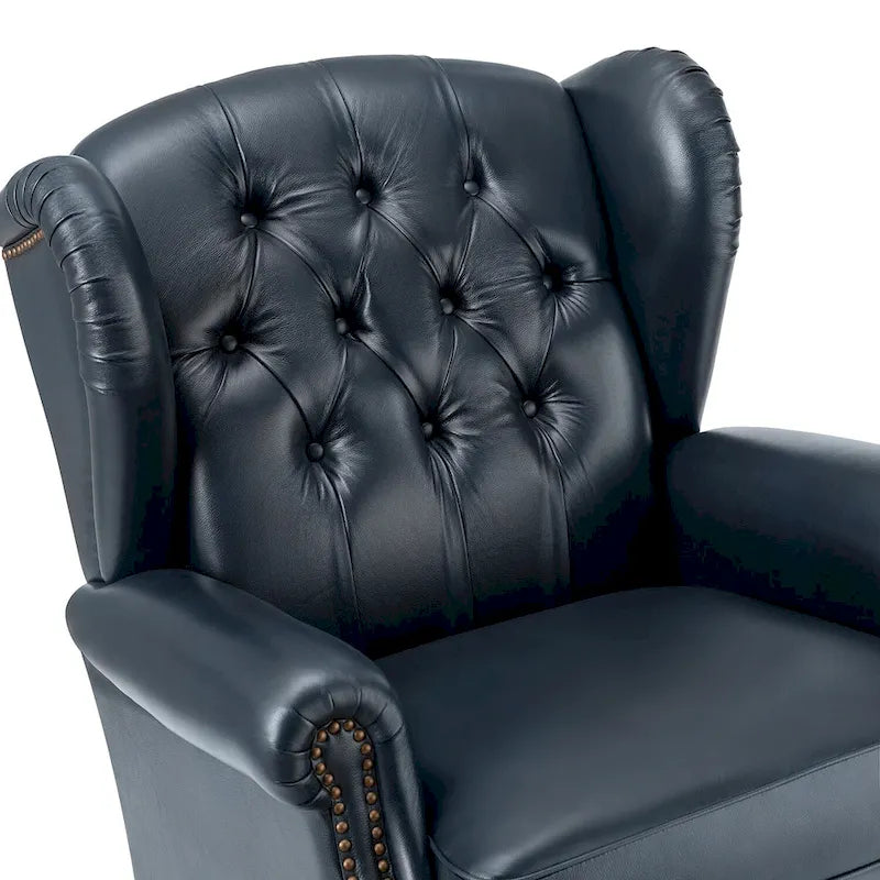 Alex Classic Leather Armchair with Nailhead Trim by HULALA HOME