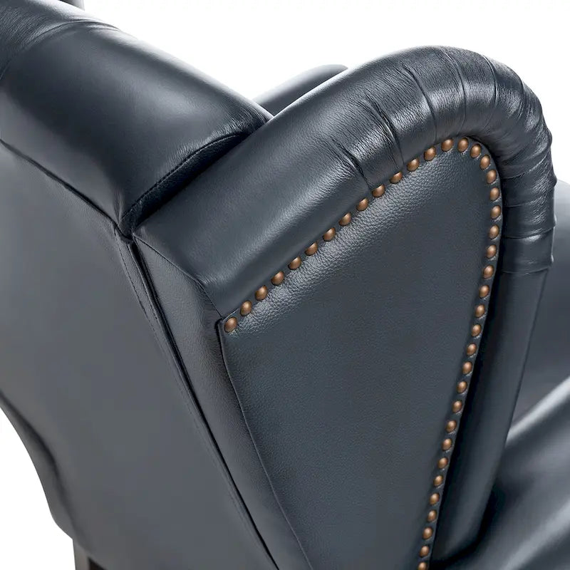 Alex Classic Leather Armchair with Nailhead Trim by HULALA HOME