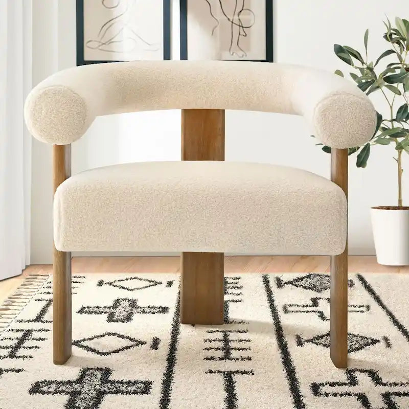 Boucle Upholstered Arm Chair