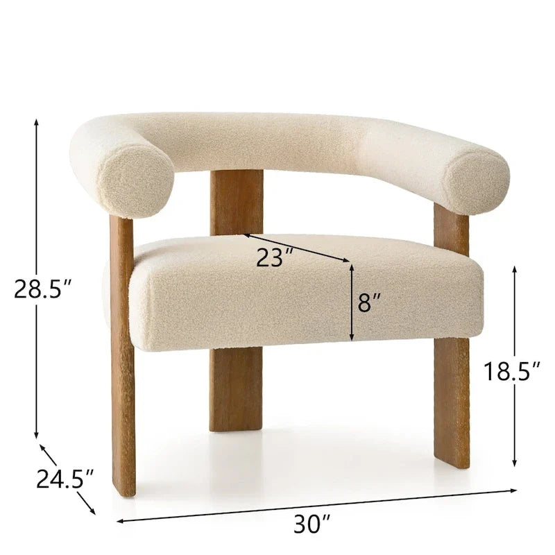 Boucle Upholstered Arm Chair