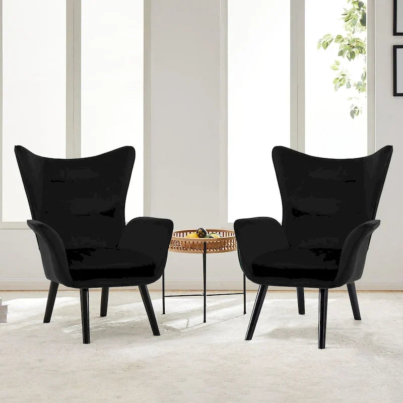 Upholstered Wingback Armchair Leisure Accent Chair, Single - 40.55 H x 28.34 W x 33.1 D