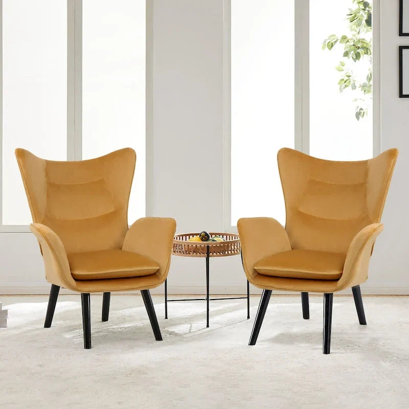 Upholstered Wingback Armchair Leisure Accent Chair, Single - 40.55 H x 28.34 W x 33.1 D