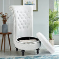 AVAWING Fauteuil Trône Dossier Haut Velours sans Accoudoirs Royal avec Rangement