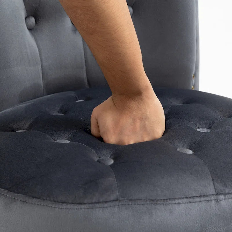 AVAWING Fauteuil Trône Dossier Haut Velours sans Accoudoirs Royal avec Rangement