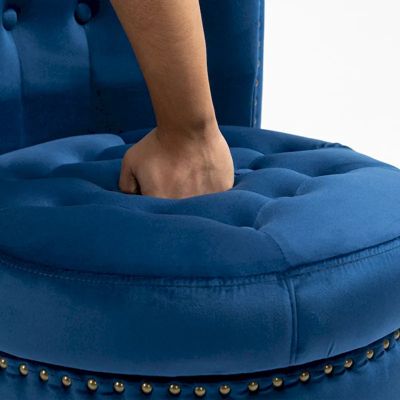 AVAWING Fauteuil Trône Dossier Haut Velours sans Accoudoirs Royal avec Rangement