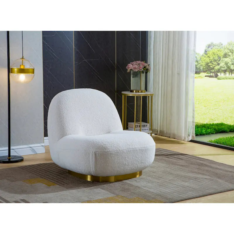 Fauteuil d'appoint pivotant en velours moderne