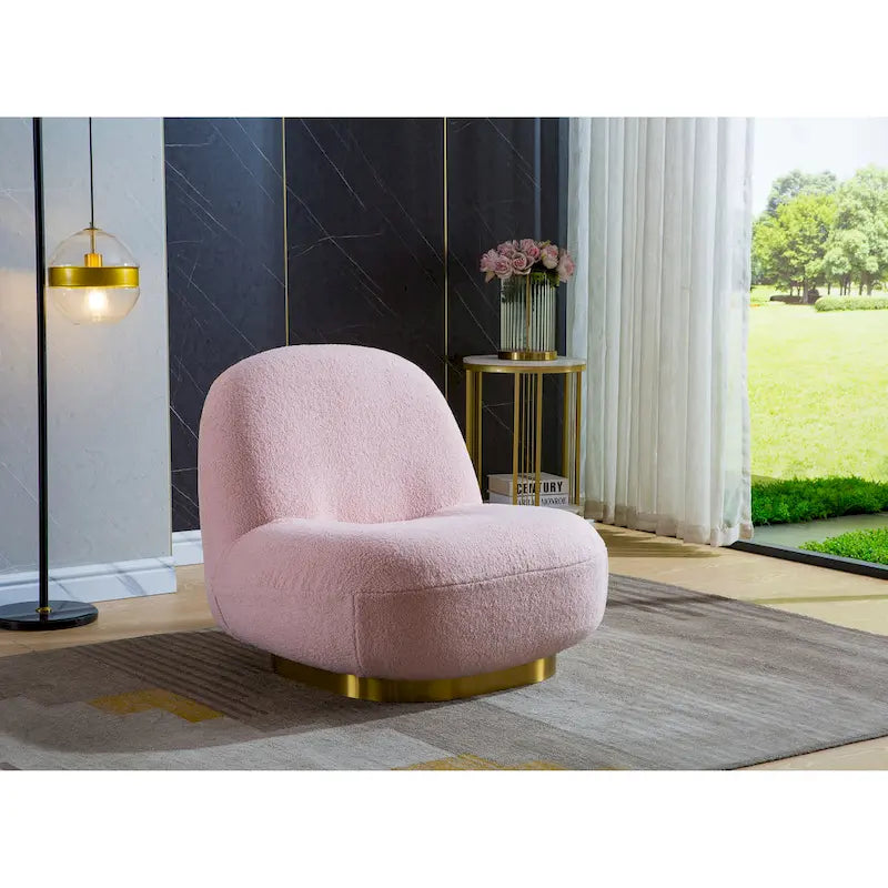 Fauteuil d'appoint pivotant en velours moderne