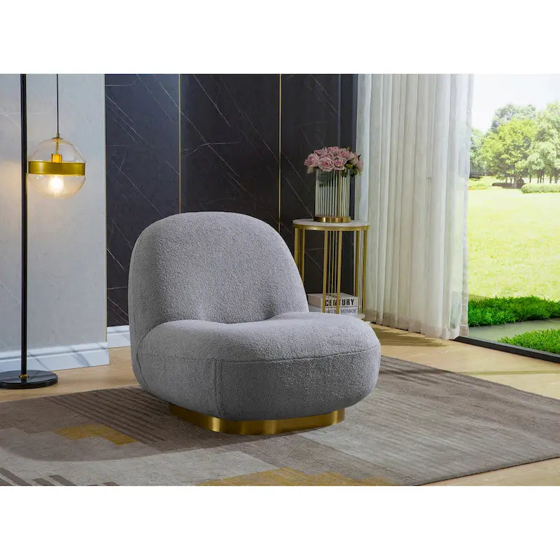 Fauteuil d'appoint pivotant en velours moderne