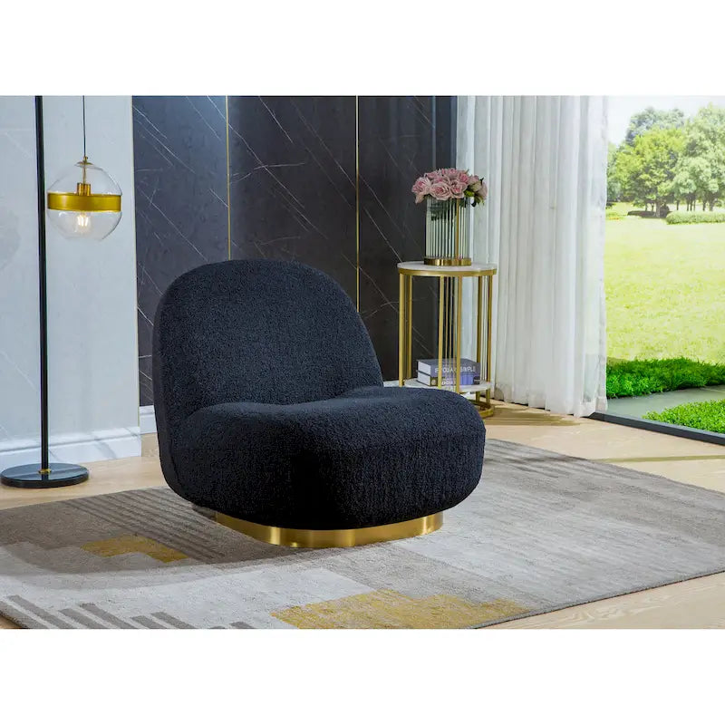Fauteuil d'appoint pivotant en velours moderne
