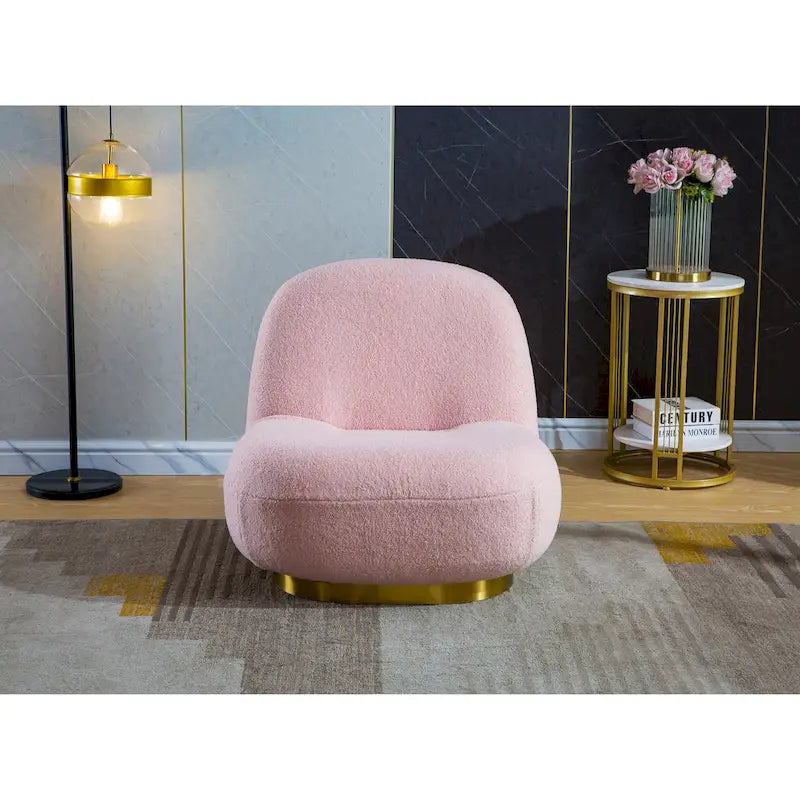 Fauteuil d'appoint pivotant en velours moderne