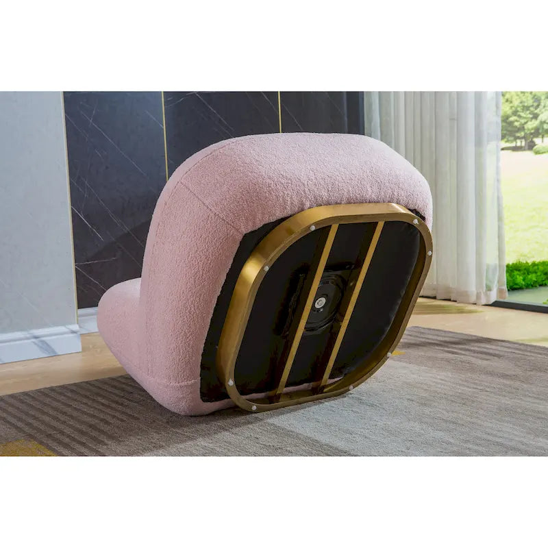 Fauteuil d'appoint pivotant en velours moderne