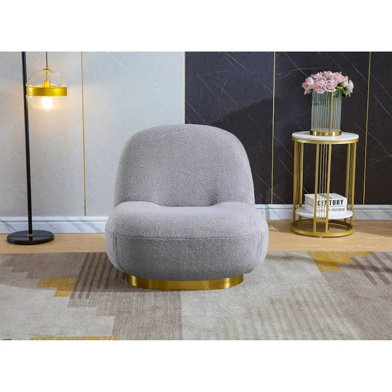 Fauteuil d'appoint pivotant en velours moderne