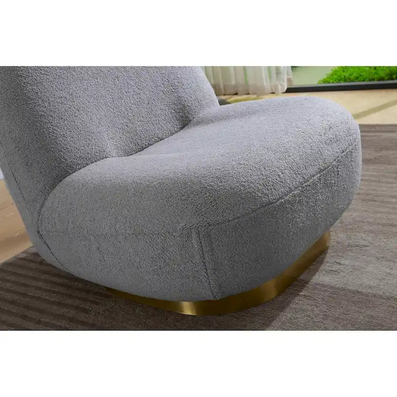 Fauteuil d'appoint pivotant en velours moderne