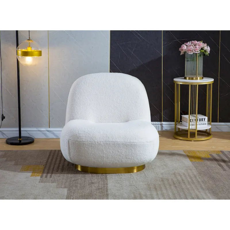 Fauteuil d'appoint pivotant en velours moderne