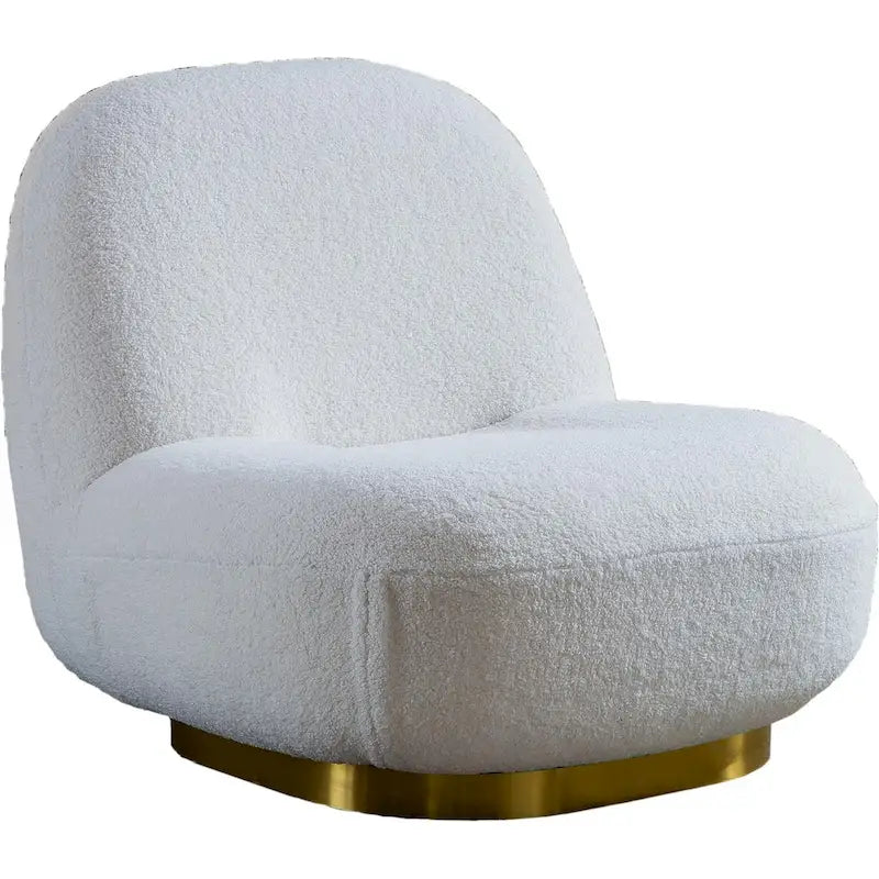 Fauteuil d'appoint pivotant en velours moderne