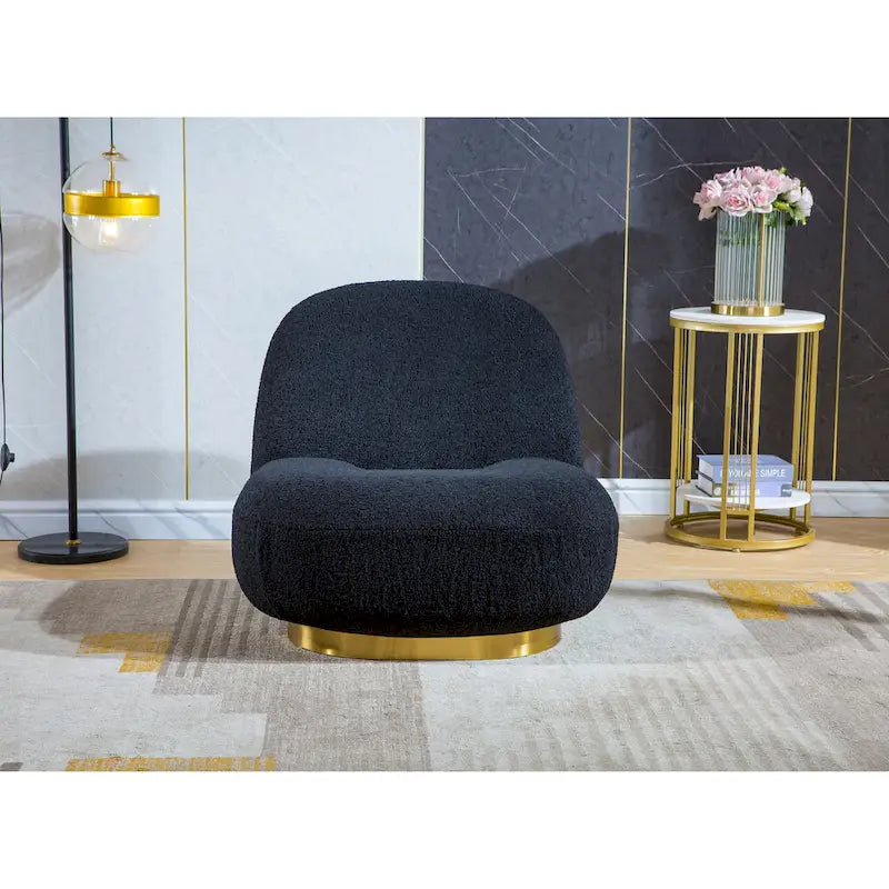 Fauteuil d'appoint pivotant en velours moderne