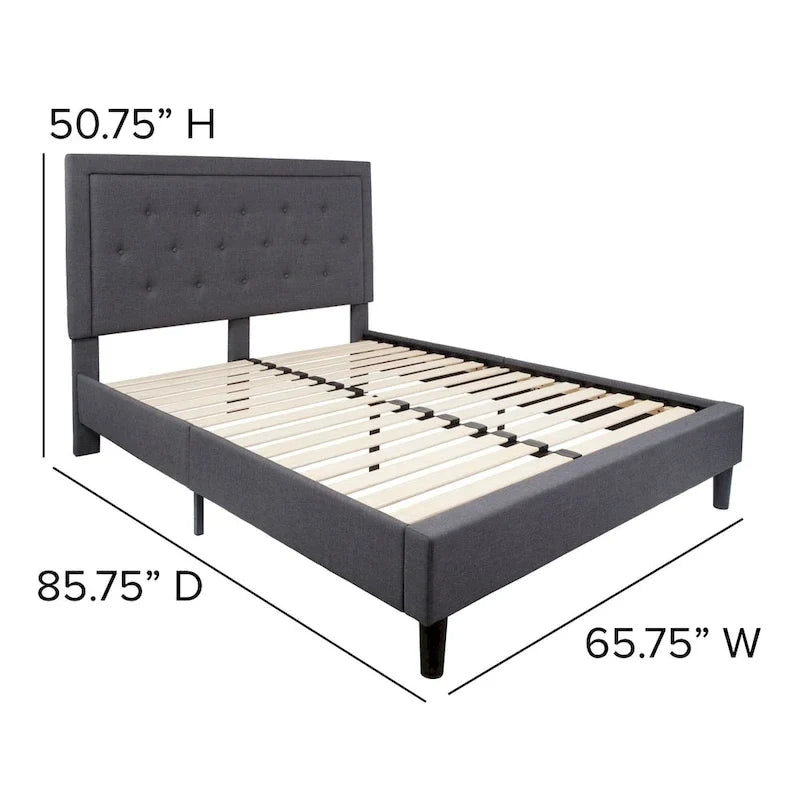 Letto a piattaforma trapuntato con materasso a molle insacchettate da 25 cm