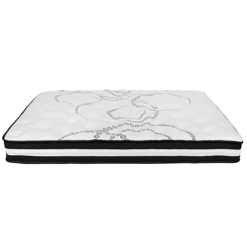 Letto a piattaforma trapuntato con materasso a molle insacchettate da 25 cm