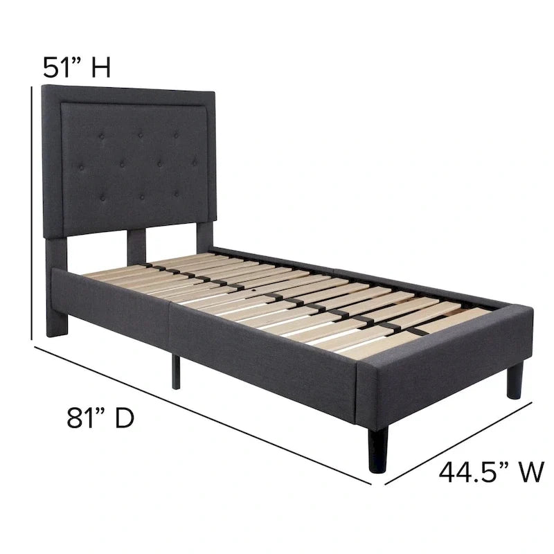 Letto a piattaforma trapuntato con materasso a molle insacchettate da 25 cm