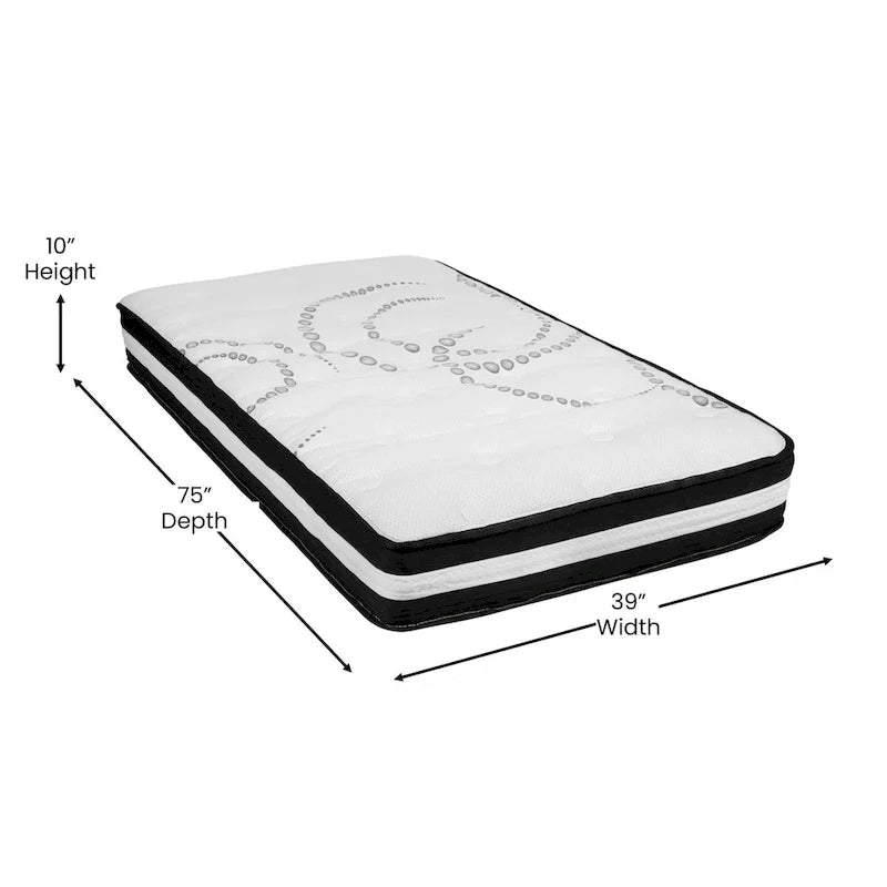 Letto a piattaforma trapuntato con materasso a molle insacchettate da 25 cm