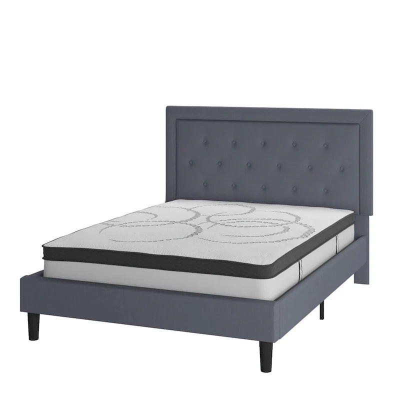 Letto a piattaforma trapuntato con materasso a molle insacchettate da 25 cm