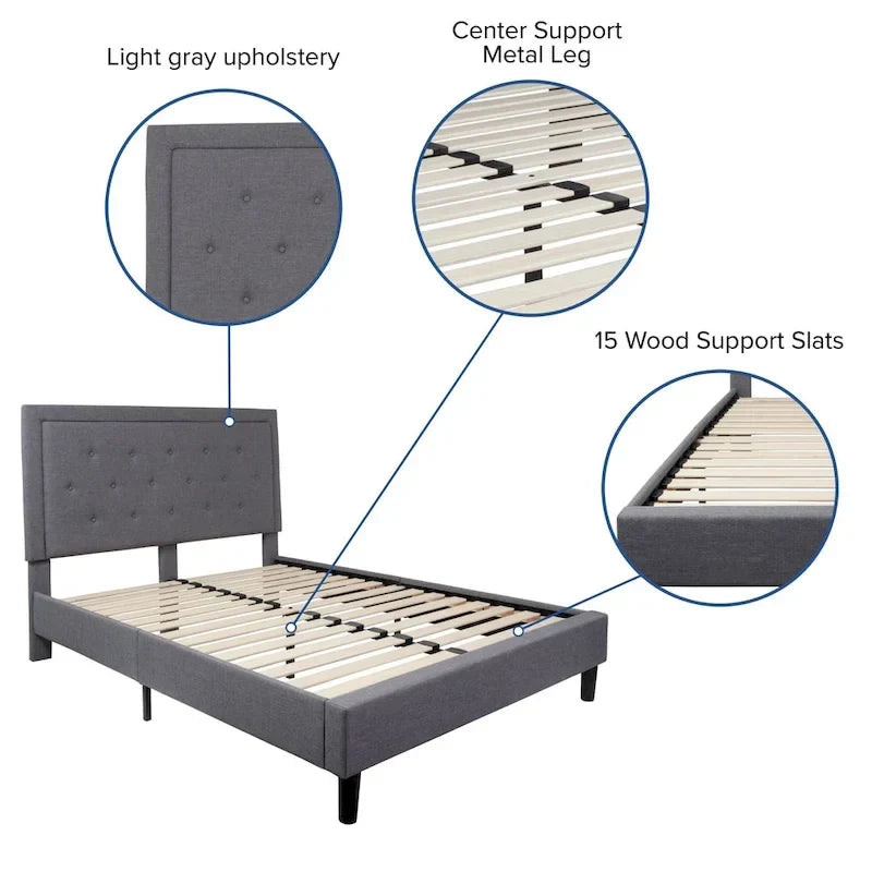 Letto a piattaforma trapuntato con materasso a molle insacchettate da 25 cm
