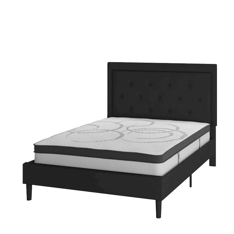 Letto a piattaforma trapuntato con materasso a molle insacchettate da 25 cm