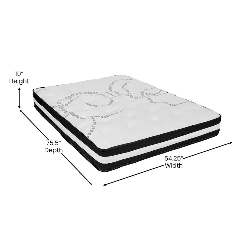 Letto a piattaforma trapuntato con materasso a molle insacchettate da 25 cm